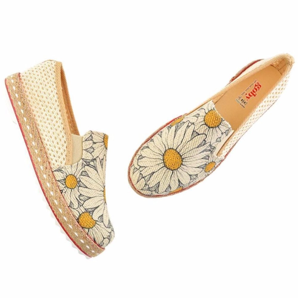 Goby Shoes - Daisy Floral Slip on Shoes - Picture 4 of 7
